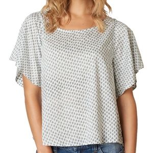 PrAna Emmi Gray Leaf Flowy Boho Top